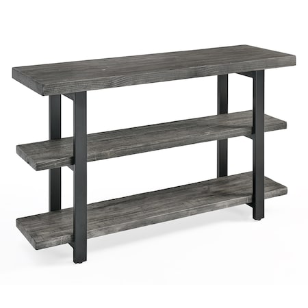 Alaterre Furniture Pomona 48" Metal and Wood Media/Console Table, Slate Gray AMBA10SG